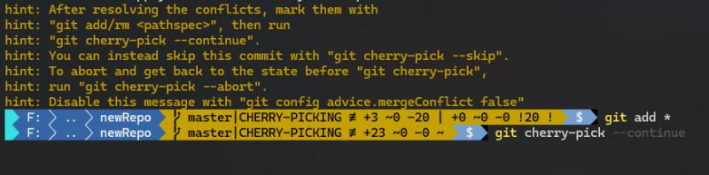 图 4:手动处理冲突内容,并继续 git cherry-pick 操作