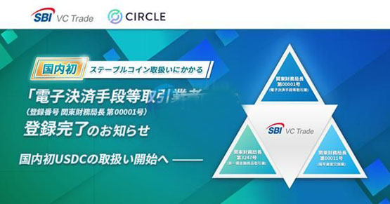 sbi vc trade成日本首家电子支付手段等交易业者！可以合法usdc交易