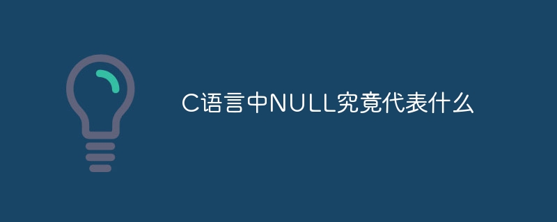 c语言中null究竟代表什么
