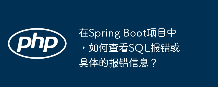 在spring boot项目中，如何查看sql报错或具体的报错信息？