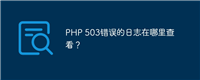 PHP 503错误的日志在哪里查看?