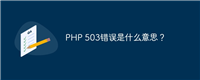 PHP 503错误是什么意思?
