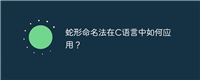 蛇形命名法在C语言中如何应用?