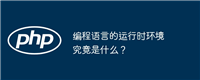 编程语言的运行时环境究竟是什么?