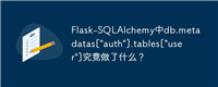 Flask-SQLAlchemy中db.metadatas["auth"].tables["user"]究竟做了什么？
