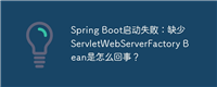 Spring Boot启动失败:缺少ServletWebServerFactory Bean是怎么回事?