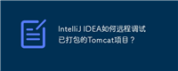 IntelliJ IDEA如何远程调试已打包的Tomcat项目?