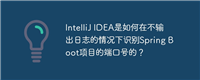 IntelliJ IDEA是如何在不输出日志的情况下识别Spring Boot项目的端口号的？