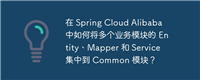 在 Spring Cloud Alibaba 中如何将多个业务模块的 Entity、Mapper 和 Service 集中到 Common 模块？