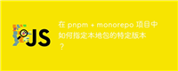 在 pnpm + monorepo 项目中如何指定本地包的特定版本？