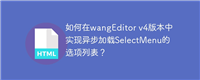 如何在wangEditor v4版本中实现异步加载SelectMenu的选项列表?