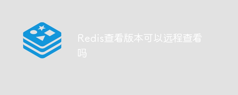 redis查看版本可以远程查看吗