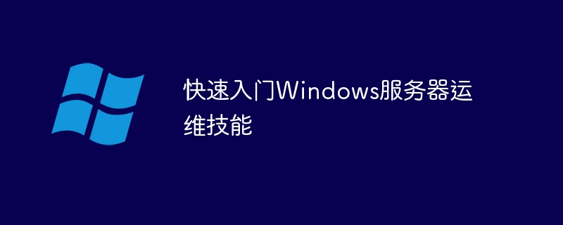 快速入门windows服务器运维技能