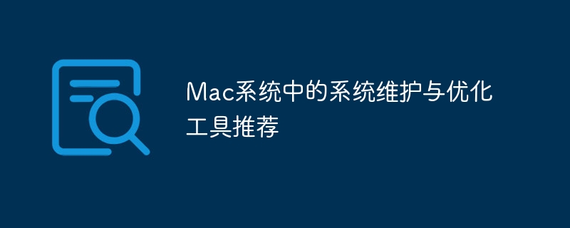 mac系统中的系统维护与优化工具推荐