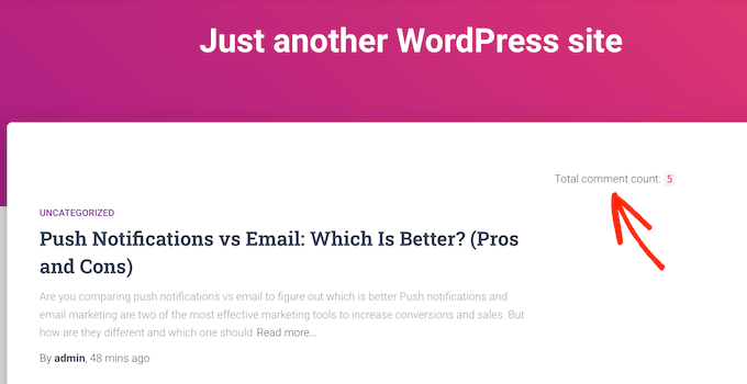 如何在 wordpress 中显示评论总数
