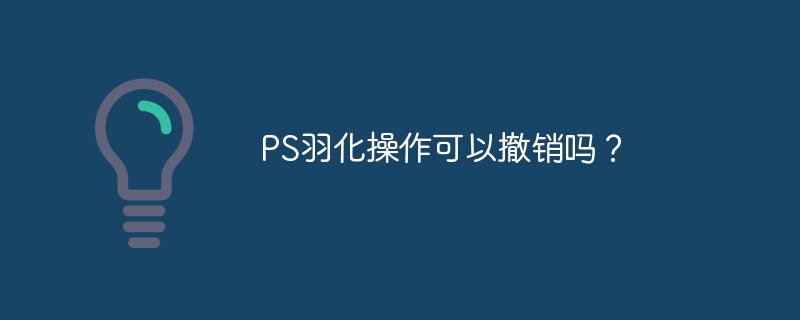 ps羽化操作可以撤销吗？