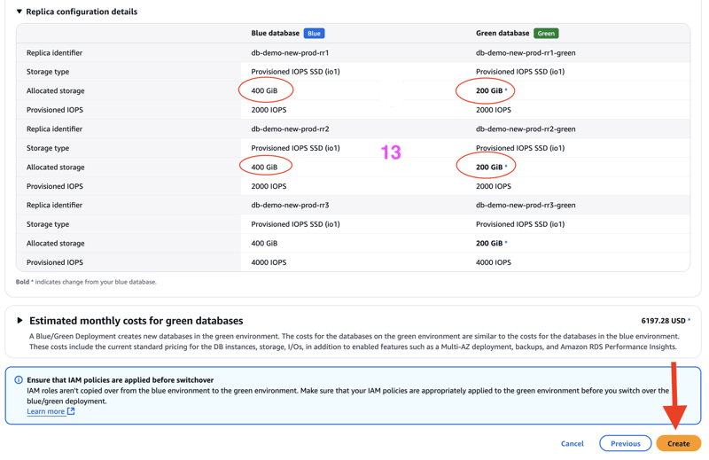 使用 aws 蓝/绿部署以零停机时间缩减 mysql rds 数据库的存储