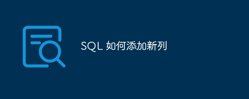 sql 如何添加新列