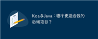 Koa与Java:哪个更适合我的后端项目?