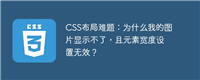 CSS布局难题:为什么我的图片显示不了,且元素宽度设置无效?