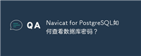Navicat for PostgreSQL如何查看数据库密码？