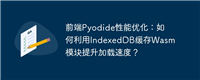 前端Pyodide性能优化:如何利用IndexedDB缓存Wasm模块提升加载速度?