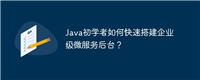 Java初学者如何快速搭建企业级微服务后台？
