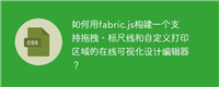 如何用fabric.js构建一个支持拖拽、标尺线和自定义打印区域的在线可视化设计编辑器？