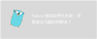 Fabric 链码实例化失败：容器退出问题如何解决？