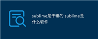 sublime是干嘛的 sublime是什么软件