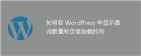 如何在 WordPress 中显示查询数量和页面加载时间