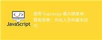 使用 Expressjs 最大限度地提高效率:开发人员的基本技巧