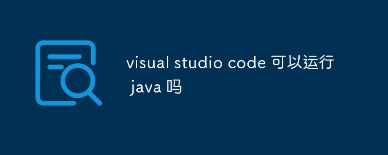 visual studio code 可以运行 java 吗