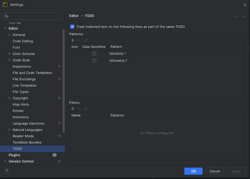 pycharm 中用于突出显示注释的正则表达式