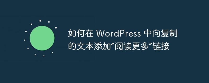如何在 wordpress 中向复制的文本添加“阅读更多”链接