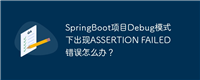 SpringBoot项目Debug模式下出现ASSERTION FAILED错误怎么办？