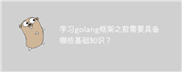学习golang框架之前需要具备哪些基础知识？