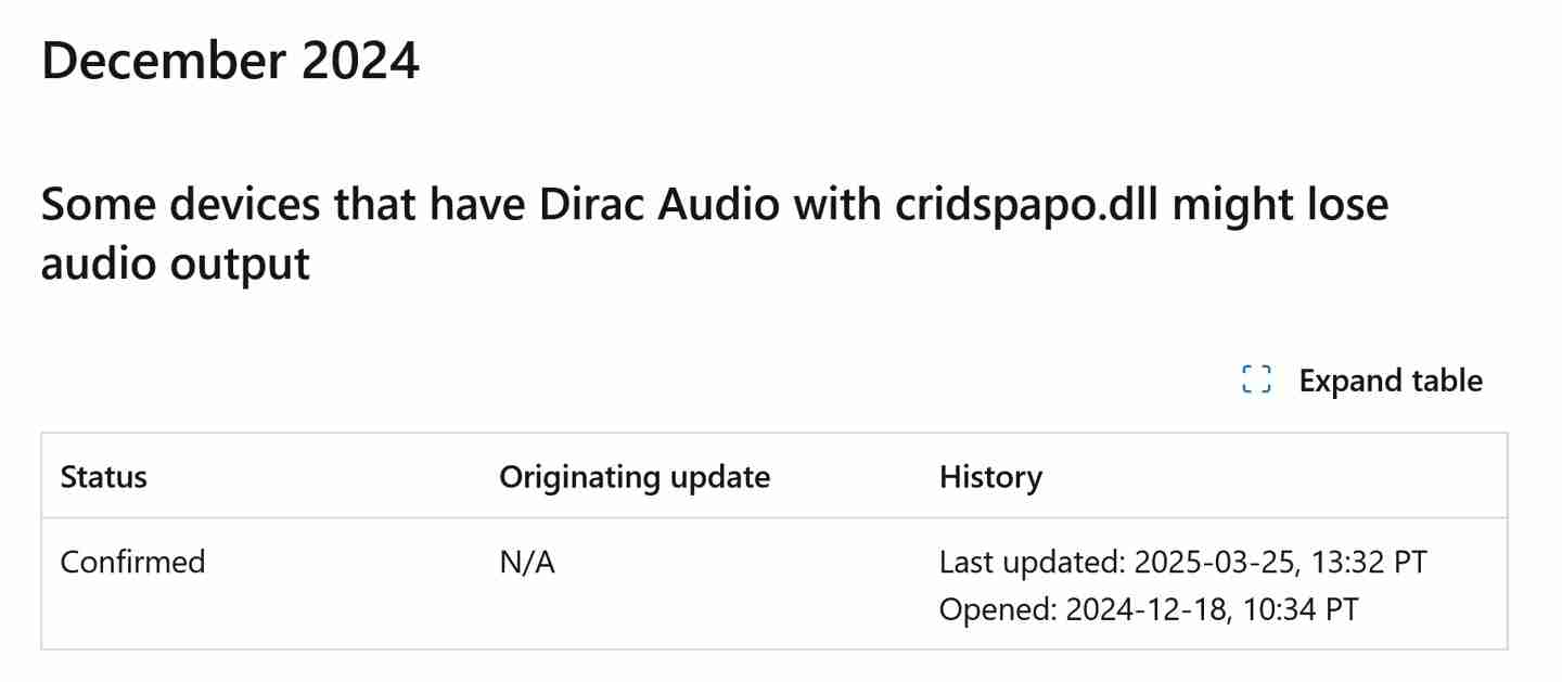 dirac 音频驱动的兼容性问题，微软继续阻止不兼容设备更新 win11