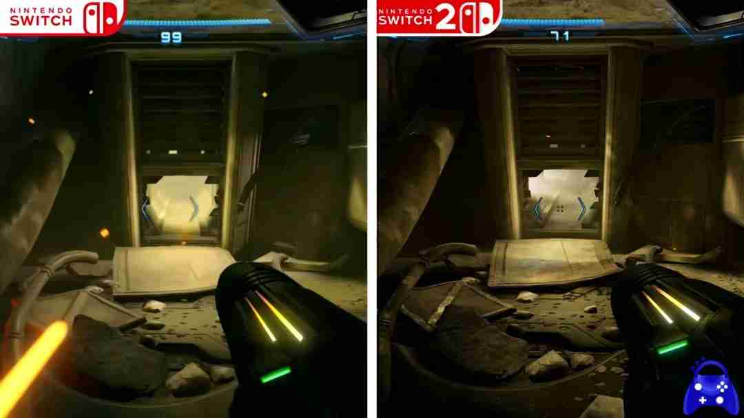 《银河战士prime 4》switch 2版展示、switch和switch 2版画面对比