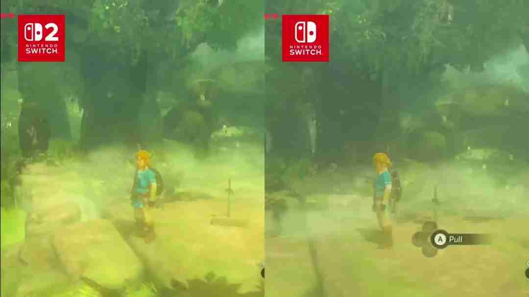 要买升级包吗？《塞尔达传说》switch 2和1画质对比