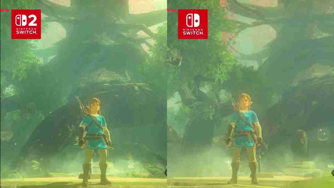 要买升级包吗？《塞尔达传说》switch 2和1画质对比
