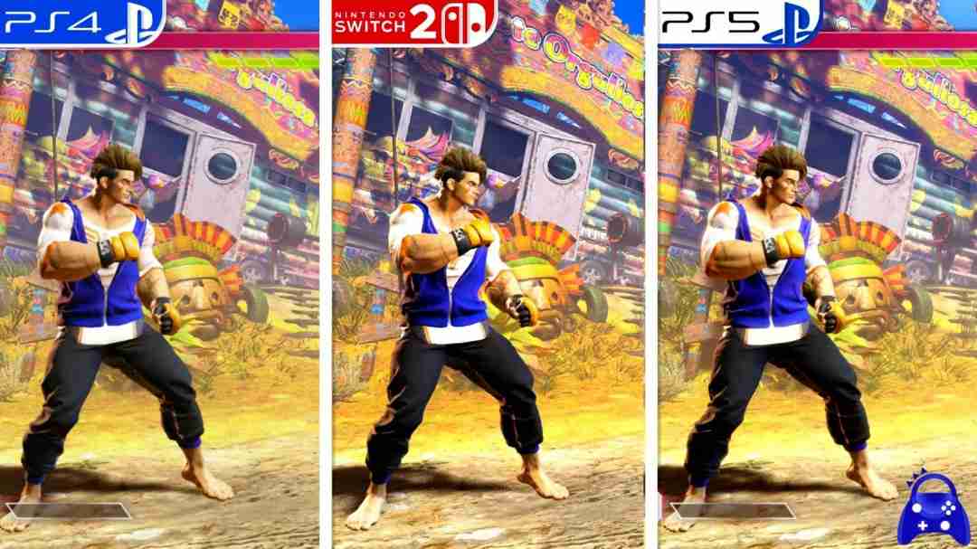 《街头霸王6》ps4、switch2、ps5画面对比视频