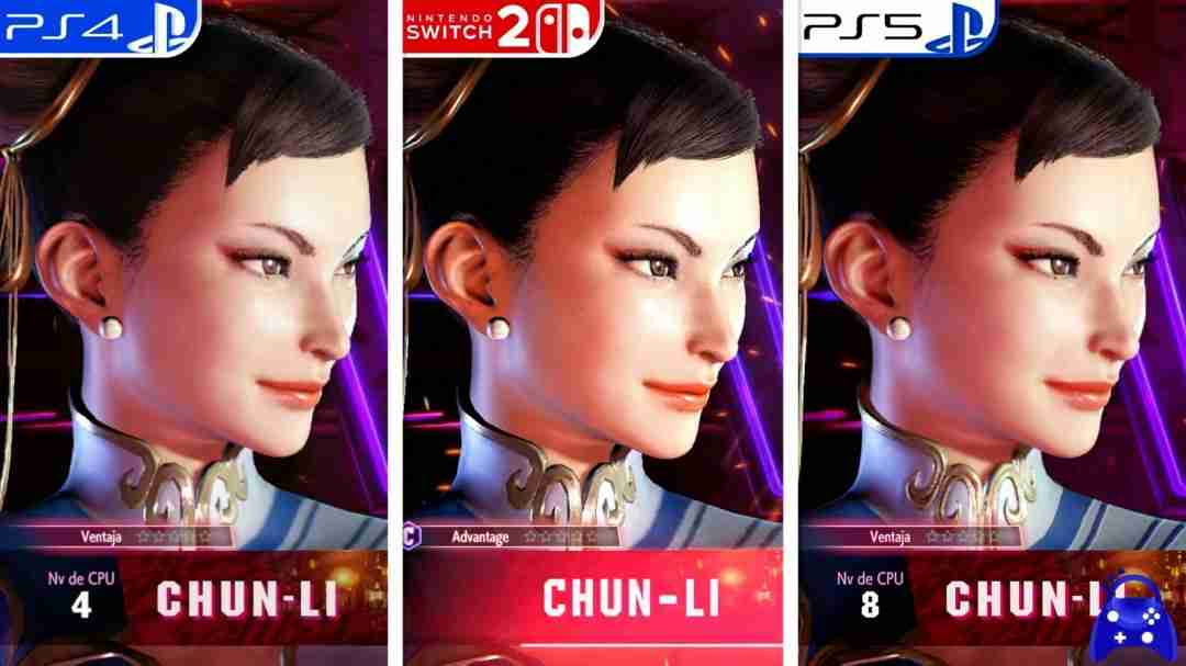 《街头霸王6》ps4、switch2、ps5画面对比视频