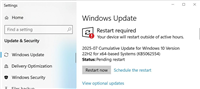 Win10 22H2/21H2 7月累积更新KB5062554推送:修复137个漏洞