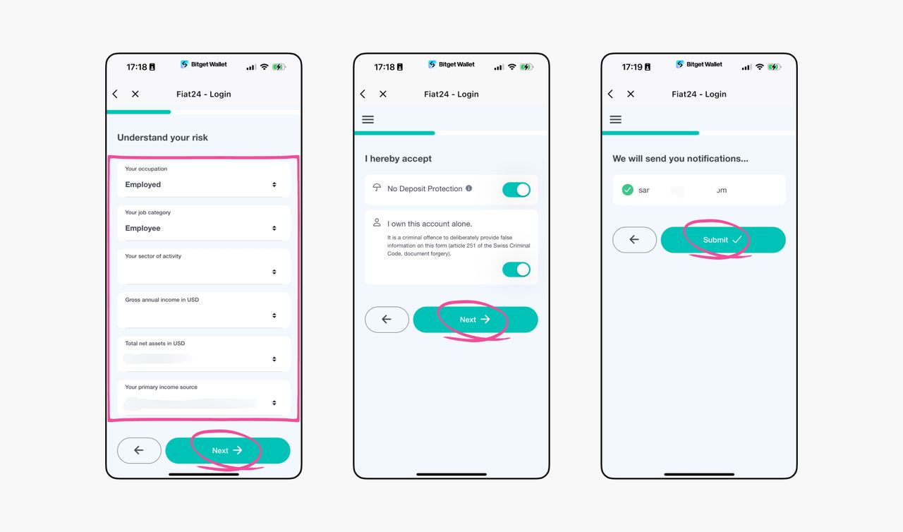 bitget钱包fiat24联名卡开卡操作步骤教程