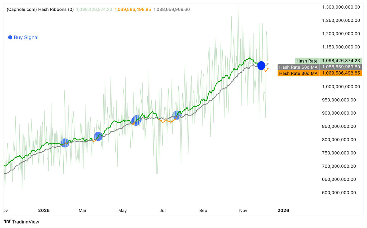 哈希带买入信号:比特币9万反弹?
