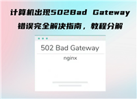 计算机出现502Bad Gateway错误完全解决指南(不懂代码也不用懂服务器)