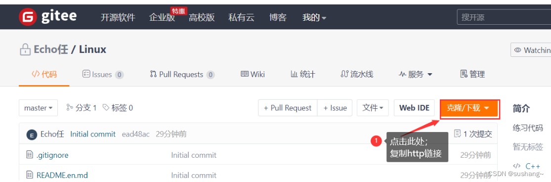 Linux系统下gitee使用git提交代码方式