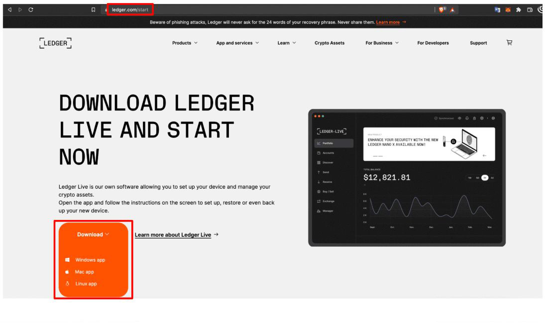 ledger live 冷钱包设置&使用教学