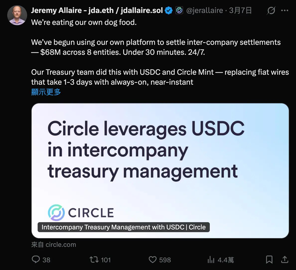 circle股价翻倍，稳定币开启范式转移